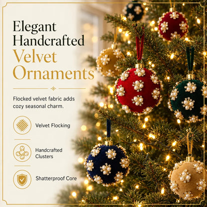 VelvetAura Ball Ornaments — Plush Holiday Luxury