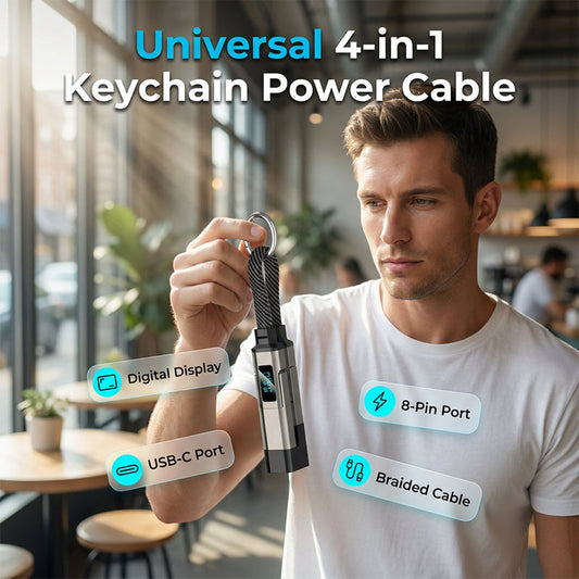 PulseKey — 4-in-1 Keychain Charging Cable | 50% OFF