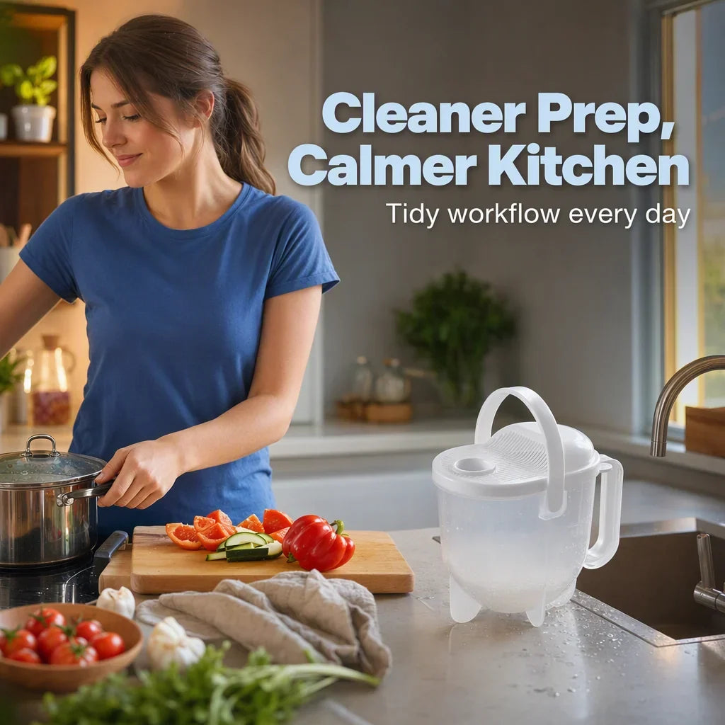 GrainGuard Rice Washer — Spill-Free Rice Rinsing