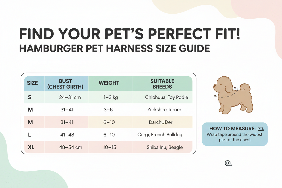 Hamburger + Harness + Leash — Comfort That Turns Heads
