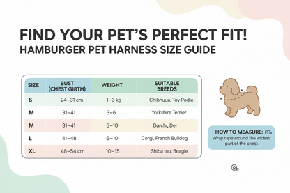 Hamburger + Harness + Leash — Comfort That Turns Heads