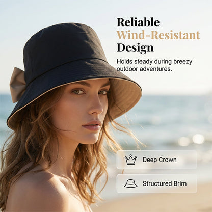 Sofia – Foldable Breathable Sun Hat with Feminine Ribbon Band