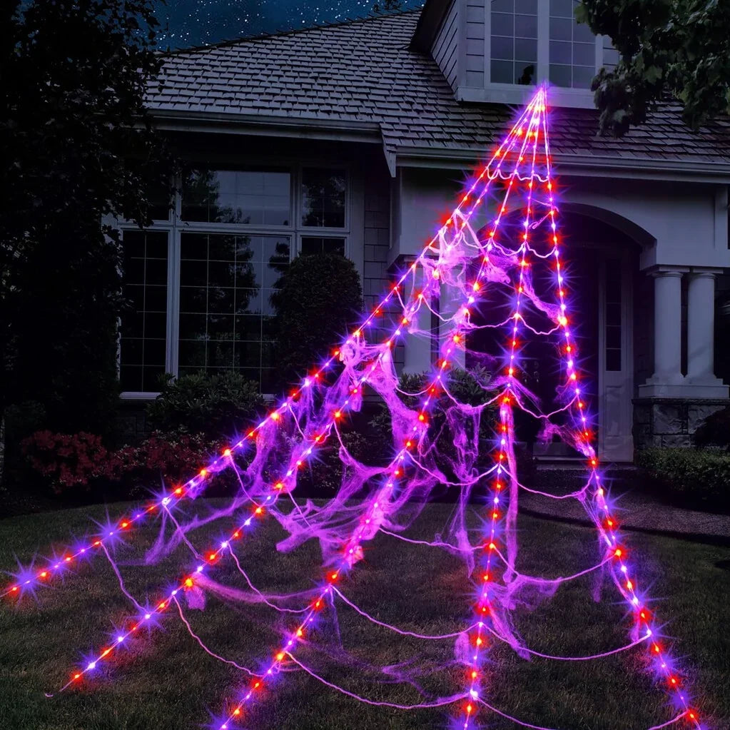 GlowSpell Spider Web Lights — Ignite Spooky Thrills