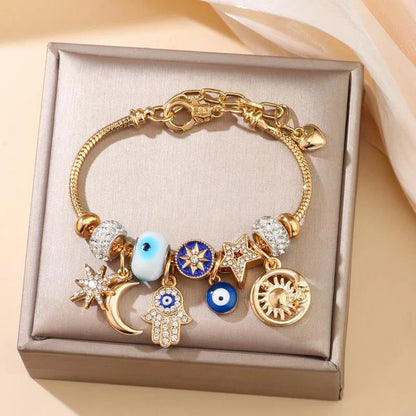 Elle — Adjustable Gold Celestial Charm Bracelet | 50% OFF