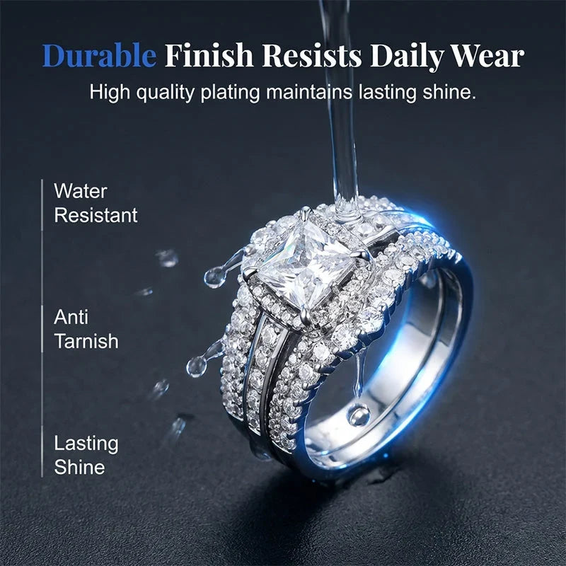 RadianceRing — Princess Cut Crown Ring | 50% OFF