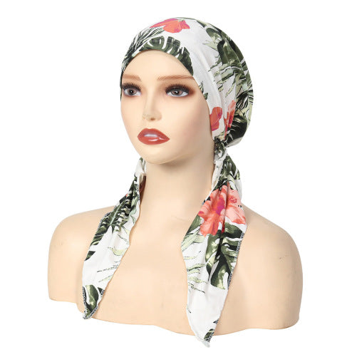 Ava — Floral Pre-Tied Headscarf with Soft Comfort