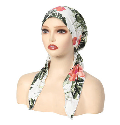 Ava — Floral Pre-Tied Headscarf with Soft Comfort