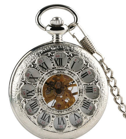 Mechanical pocket watch with spider web pattern — Own timeless boldness