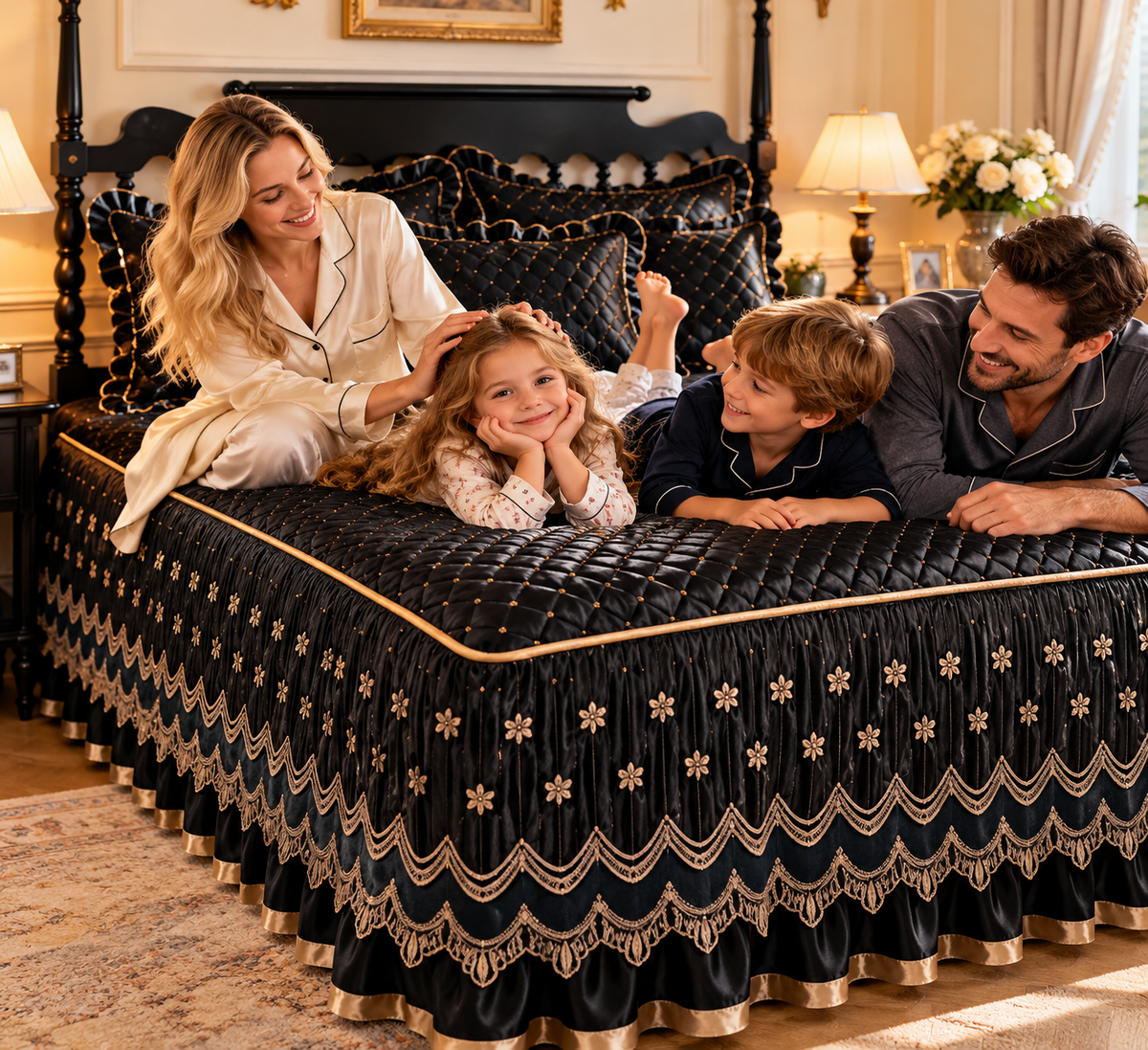 LuxeLayer — Sábana ajustable acolchada de satén | 50% DE DESCUENTO