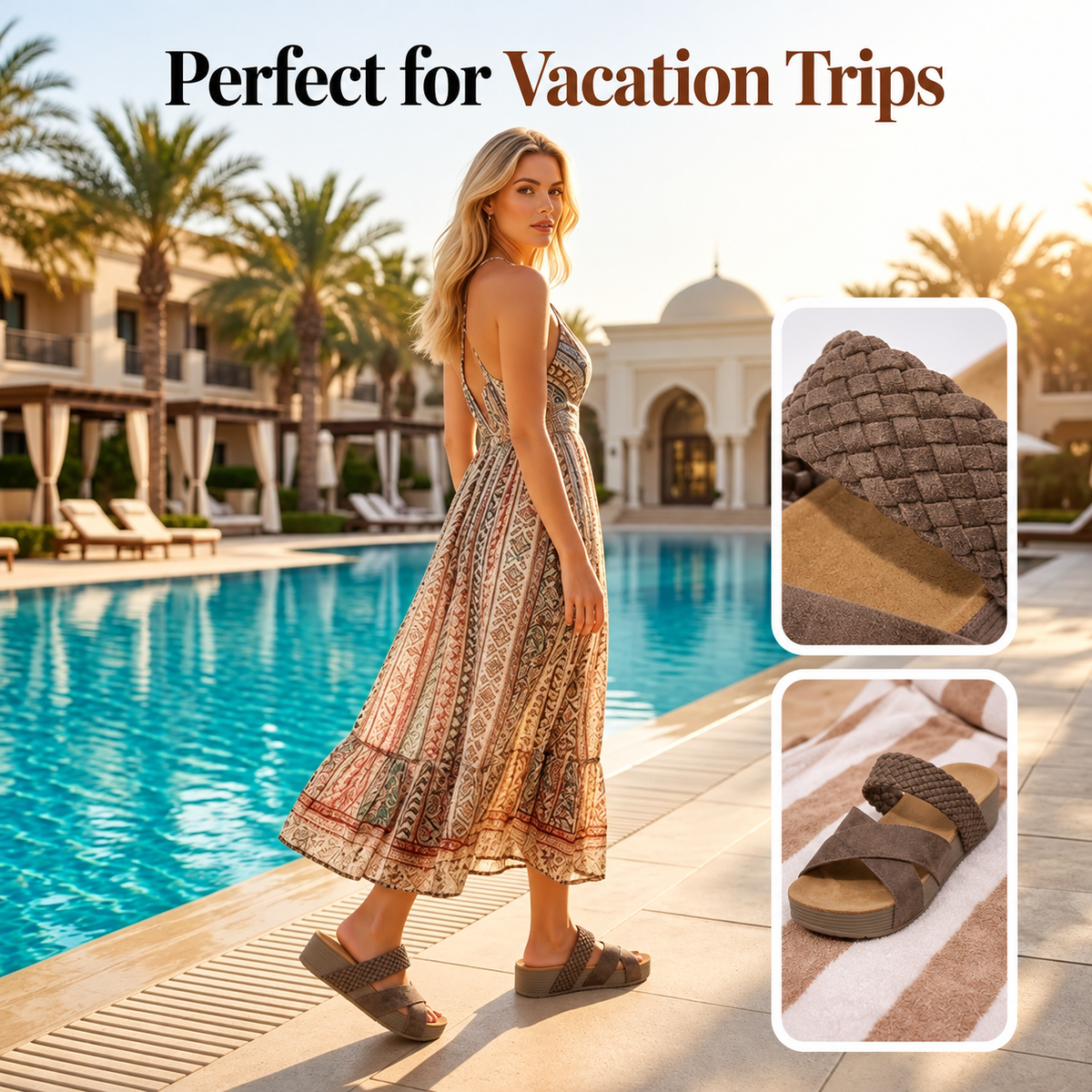 Mia — Woven Linen Platform Sandals | 50% OFF