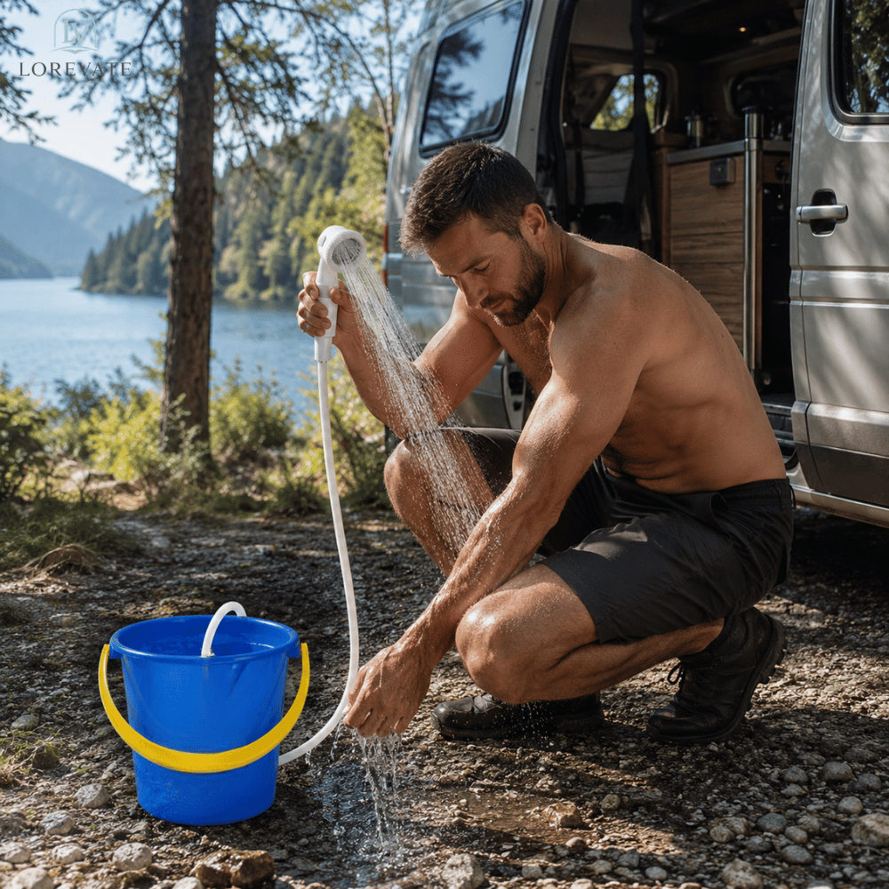 AquaFlow — Portable Outdoor Shower | 50% OFF