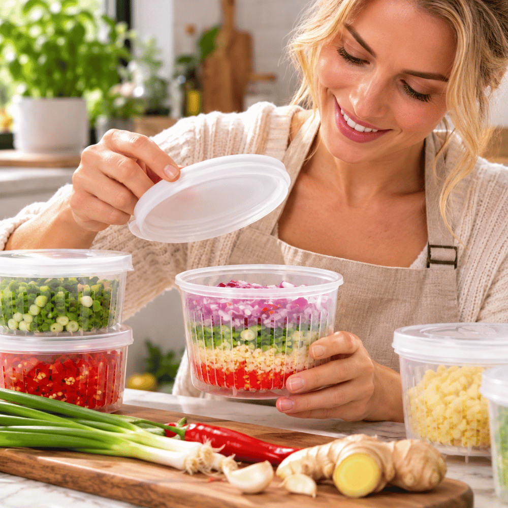 FreshNest — Recipiente para mantener frescas hierbas y verduras | 1+1 GRATIS