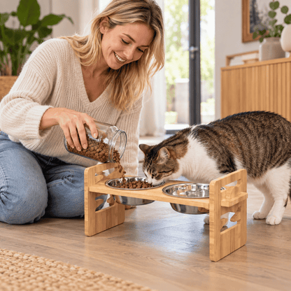 GlideBowl — Comedero elevado de madera para mascotas | 50 % DE DESCUENTO