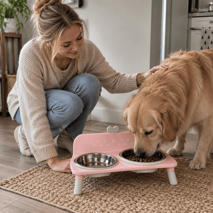LuxPaw — Elevated Heart Pet Bowl Set | 50% OFF