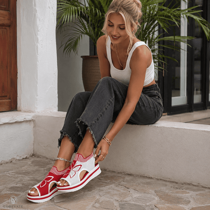 Heidi — Sandalias de malla sin cordones con punta descubierta para mujer | 50% DE DESCUENTO