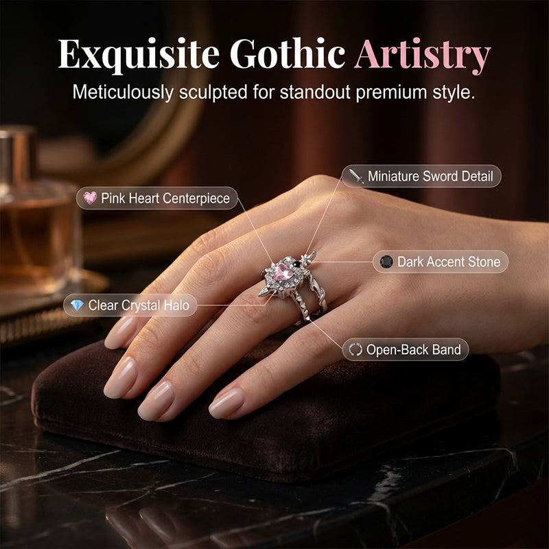 Jina — Gothic Heart Ring | 50% OFF