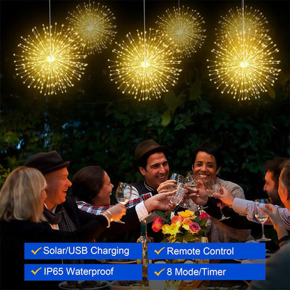 LumaFlares — Solar Firework Lights | 50% OFF