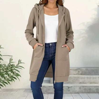 Elise — Full-Zip Long Hoodie Coat | 50% OFF