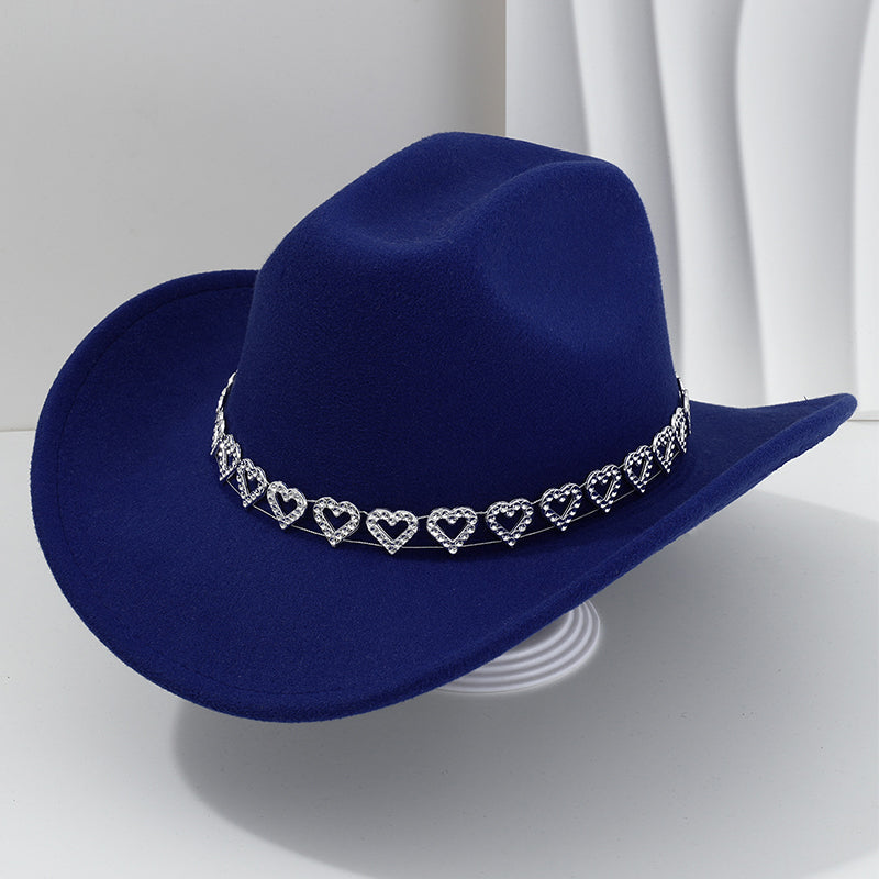 Amelia — Elegant Fedora Hat with Rhinestone Heart