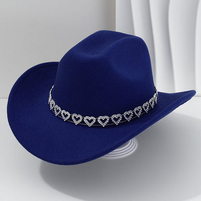 Amelia — Elegant Fedora Hat with Rhinestone Heart