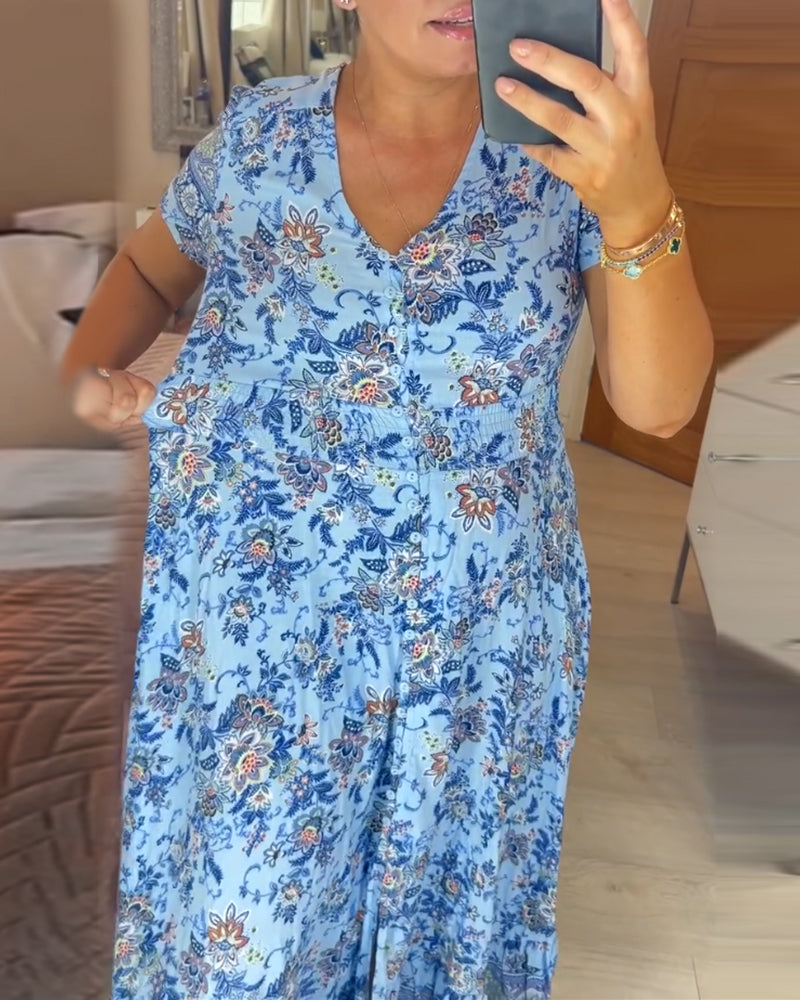 Isla – Flattering Summer Dress with V-Neckline Made of Stretch Cotton