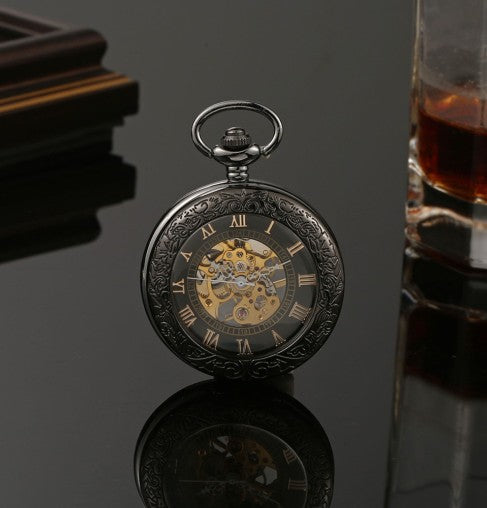 Mechanical pocket watch with spider web pattern — Own timeless boldness