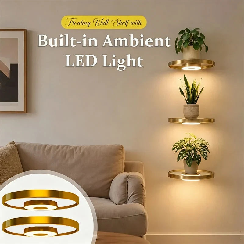 Glowing Gold Shelf — Warm Ambience, Instant Luxury
