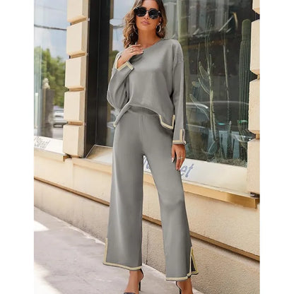 Elle — Women's Suit Set with Wide-Leg Pants for Elegance