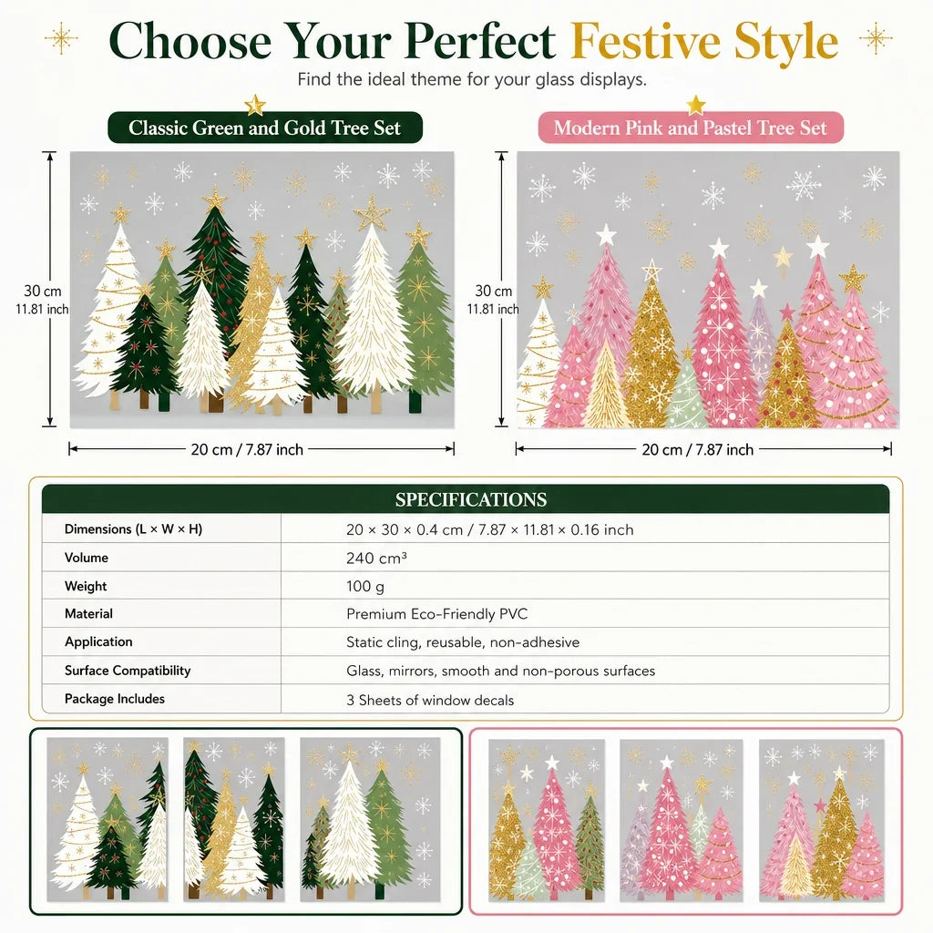 CrystalMist Holiday Window Clings — Instant Festive Glow
