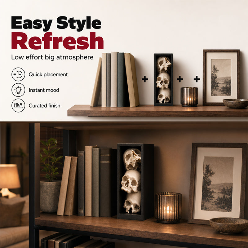 MorbidAura Skull Bookend — Command Attention, Organize Fearlessly