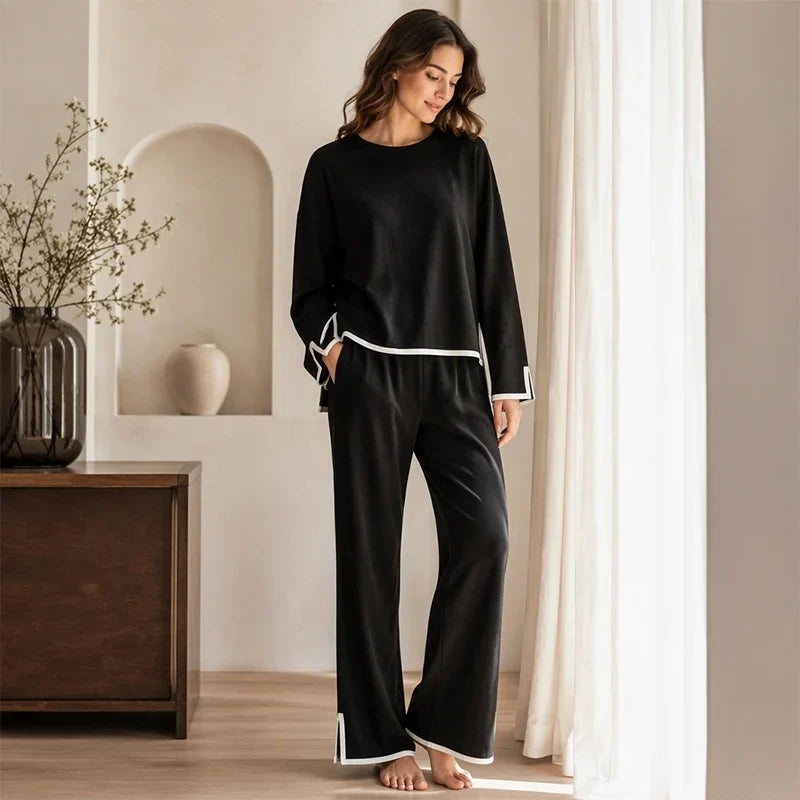 Elle — Women's Suit Set with Wide-Leg Pants for Elegance