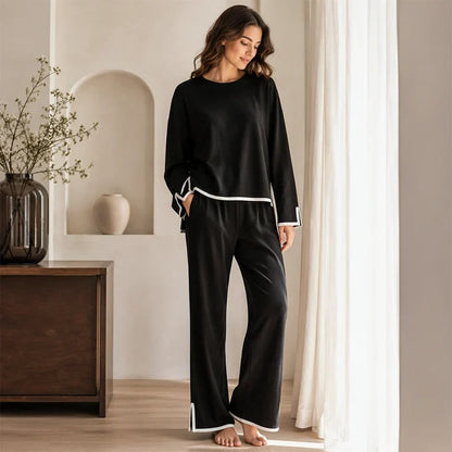 Elle — Women's Suit Set with Wide-Leg Pants for Elegance