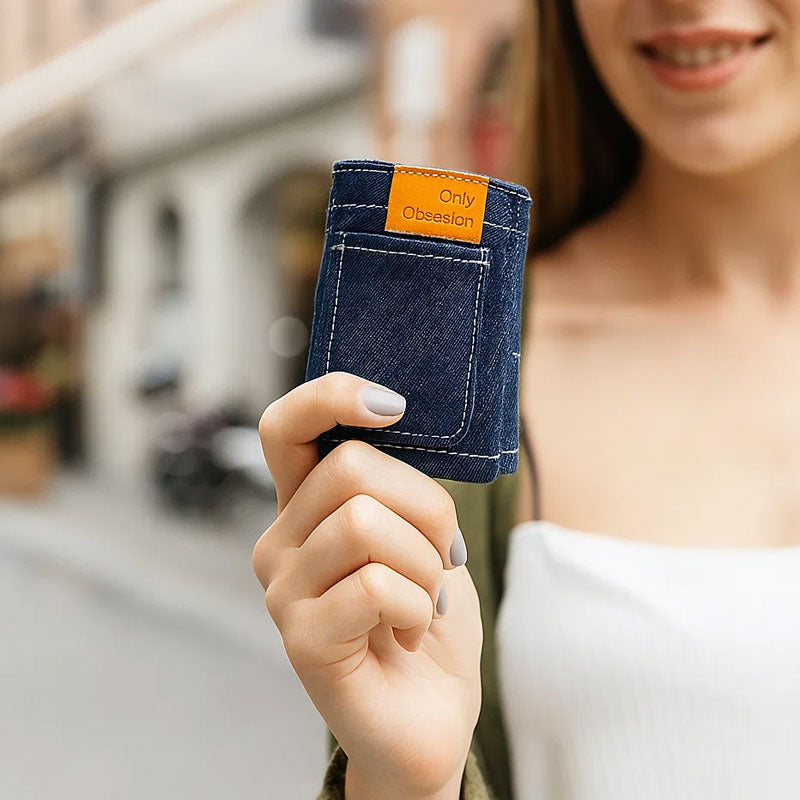 Marley – Mini Denim Purse with Playfully Designed Pattern