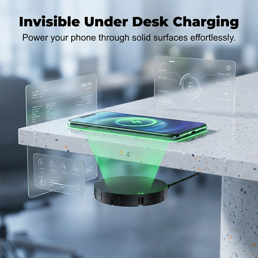 Under-desk power strip – clean, fast, hidden charging