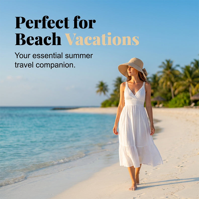 Sofia – Foldable Breathable Sun Hat with Feminine Ribbon Band