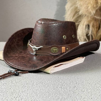 Laramie — Wide Brim Cowboy Hat with Adjustable Strap