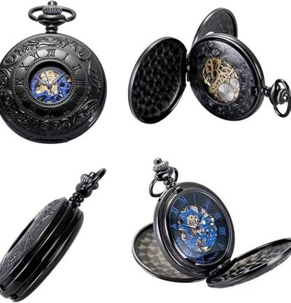 Mechanical pocket watch with spider web pattern — Own timeless boldness
