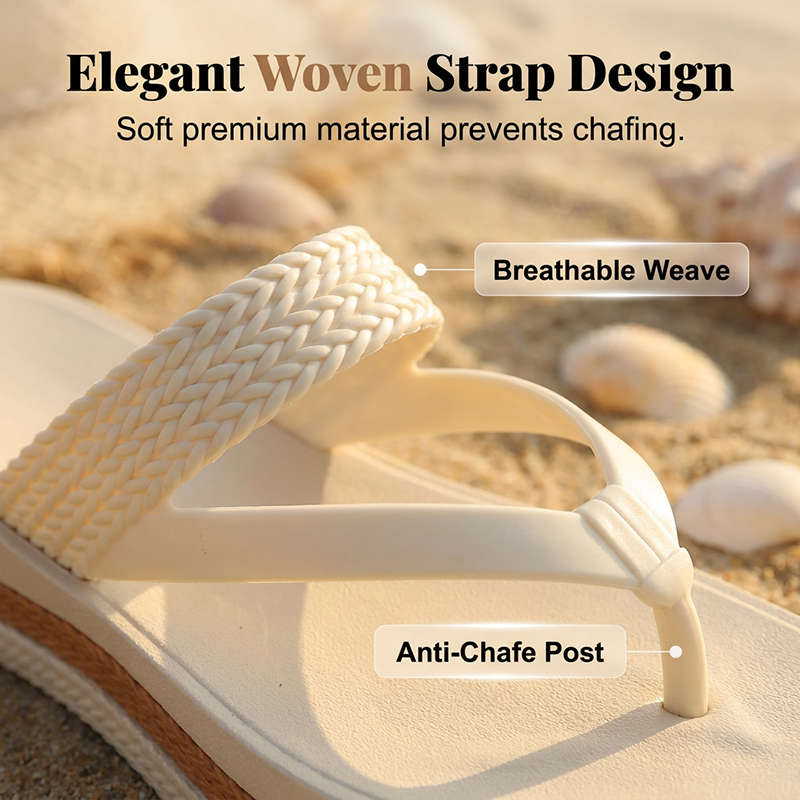 Maria – Woven Platform Toe Thongs for Women with Cloud Cushioning