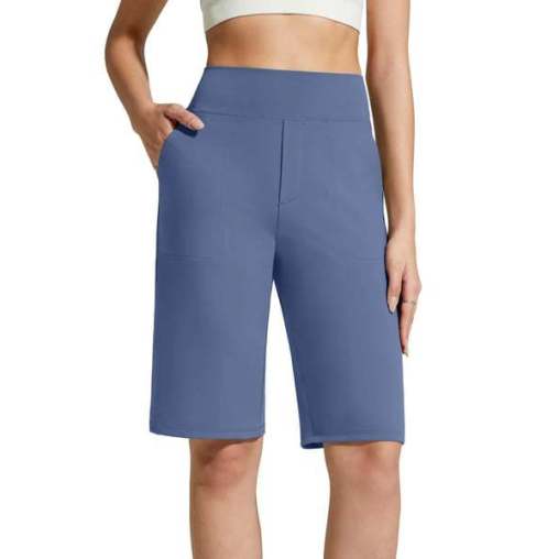 Nina — Women's High Waist Stretch Shorts with Deep Pockets