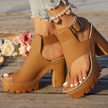 Brielle – Women's Comfortable Sandals with Elevated Heel Height and Adjustable Fit