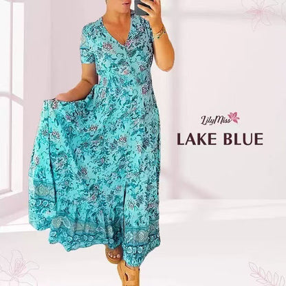 Isla – Flattering Summer Dress with V-Neckline Made of Stretch Cotton