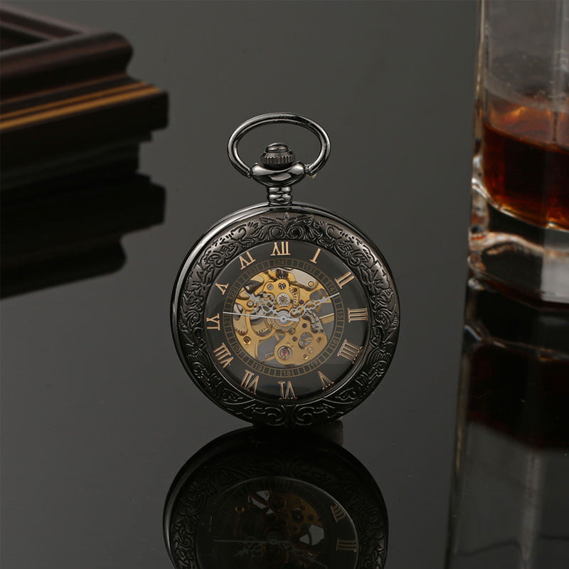 Mechanical pocket watch with spider web pattern — Own timeless boldness