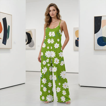 Leonie – Floral Jumpsuit with Pockets and Wide Leg Hem