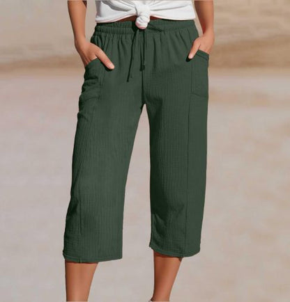 Ava – Lightweight pants made from a linen-cotton blend with adjustable waistband