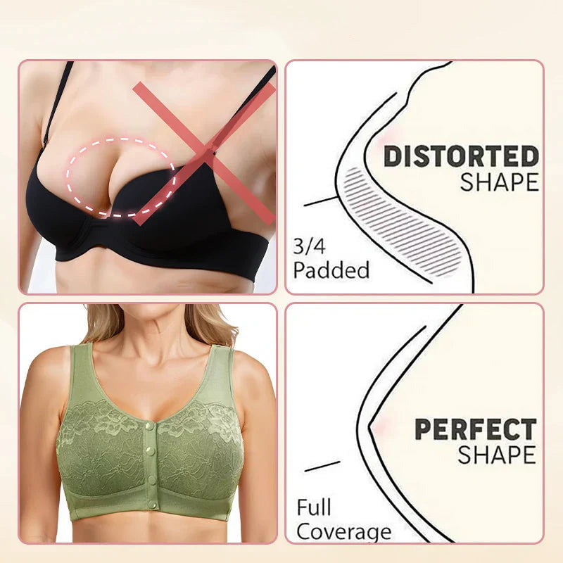 Ava – Wireless Comfort Bra with Front Closure and Soft Cotton Blend