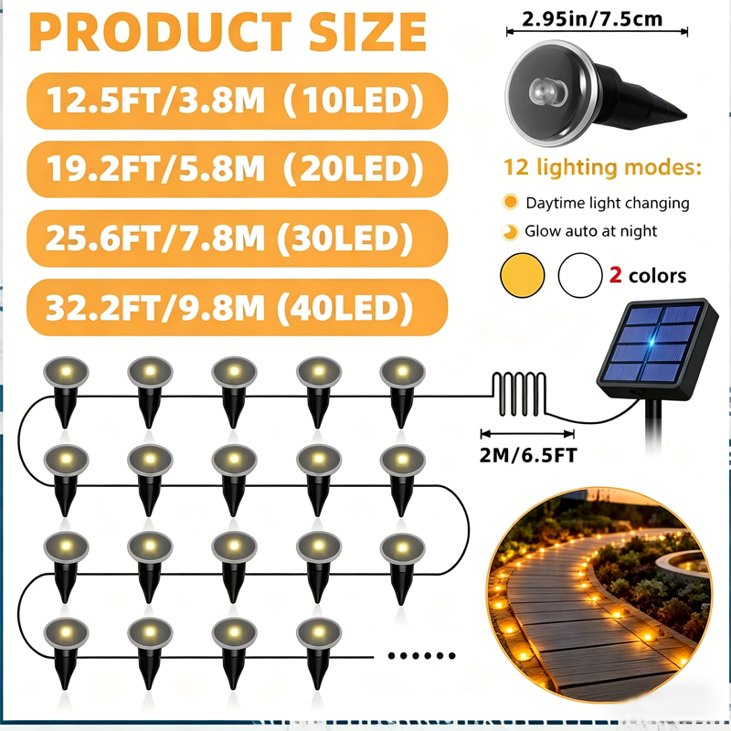 Solar-Powered Blue LED String Lights – Effortless Nights, Magical Glow