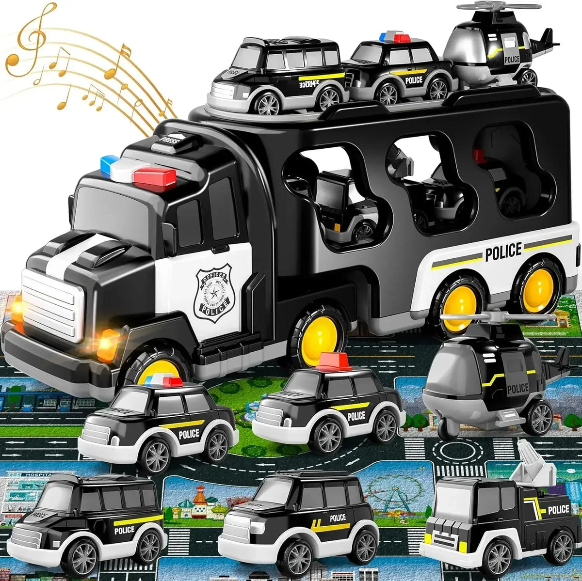 Auto de policía de juguete con almacenamiento para niños TransformaCruiser | 50% de DESCUENTO