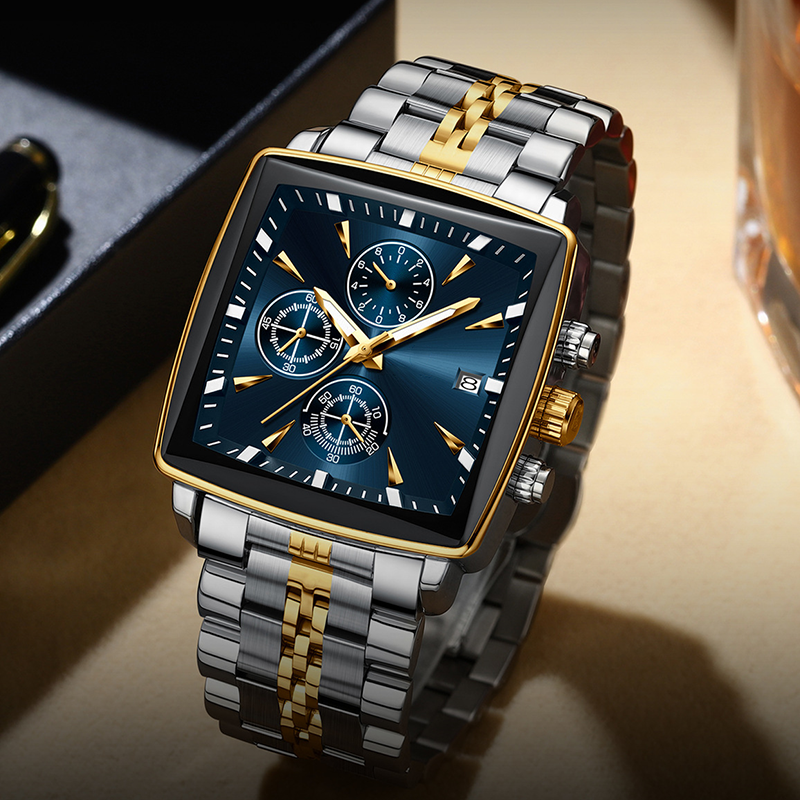 VeroLuxe Square Chronograph — Command Confidence Instantly