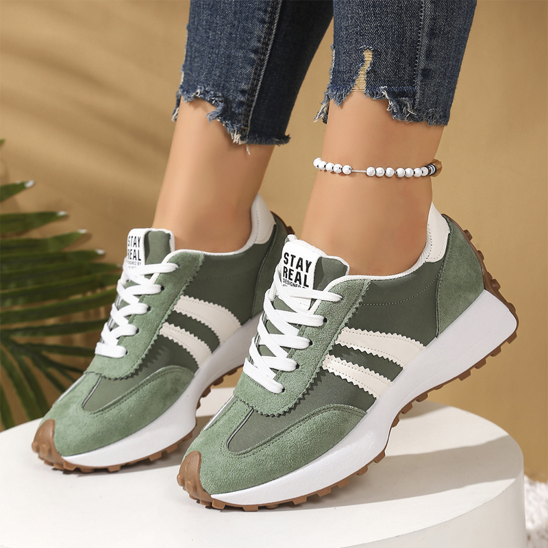 Ava – Women's Vintage-Inspired Chunky Sneakers with 4 cm Height