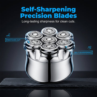 AquaGlide Pro 7-Head Rotary Shaver — Effortless Smooth Confidence